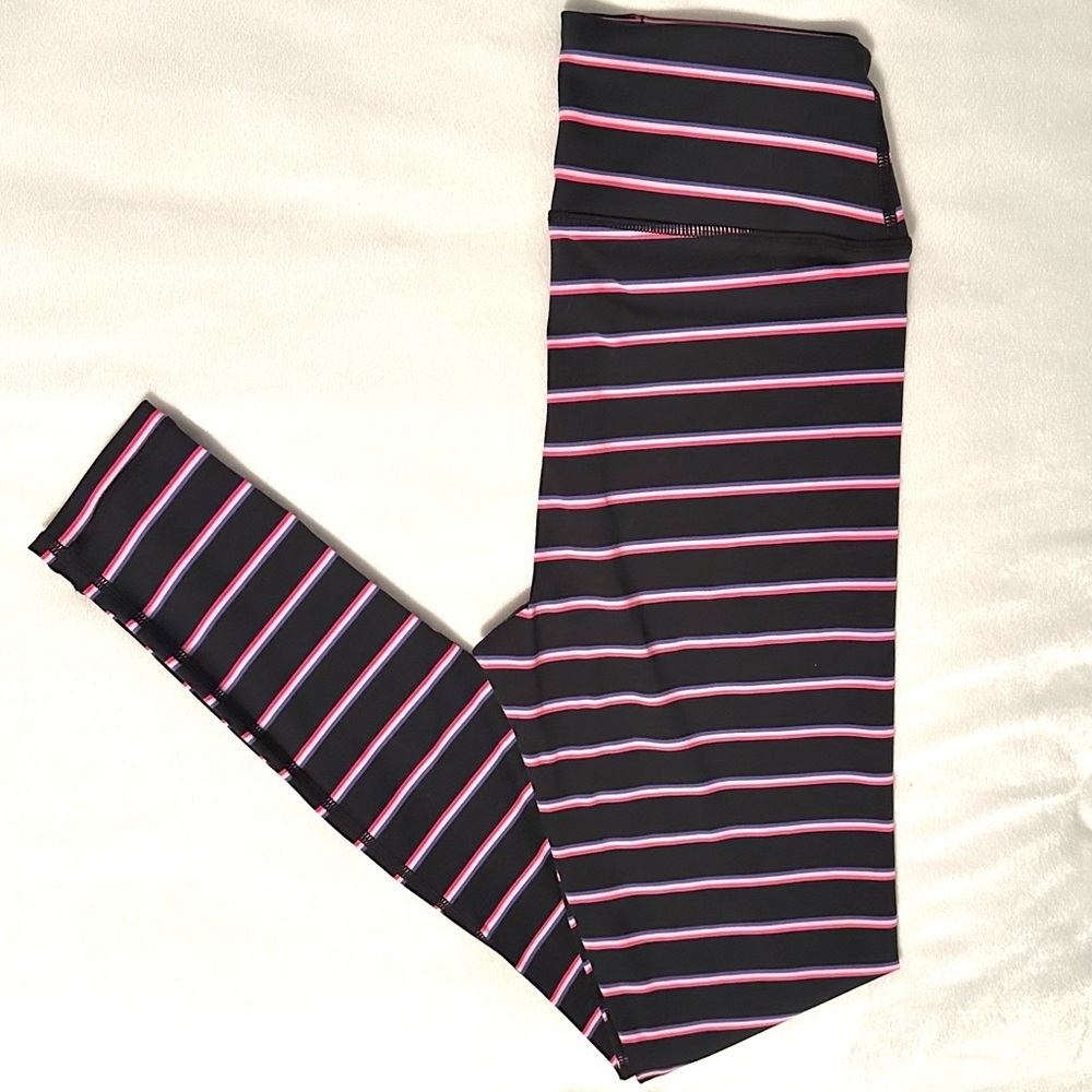 Spiritual Gangster Black Watermelon Stripe Essential Legging Women S pink purple